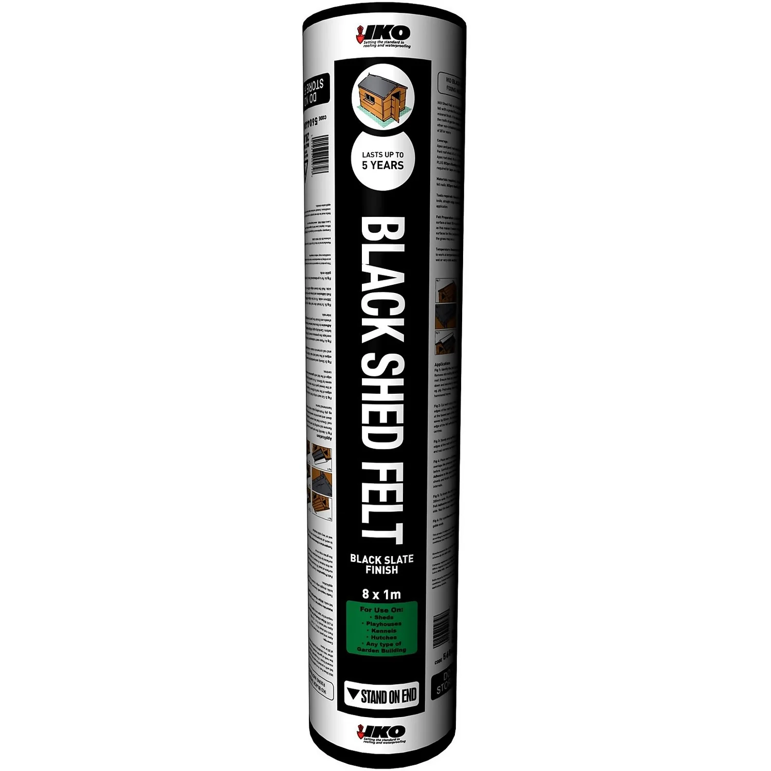 IKO Waterproofing Black Shed Felt - 8 X 1m 3 IKO Waterproofing Black Shed Felt - 8 X 1m