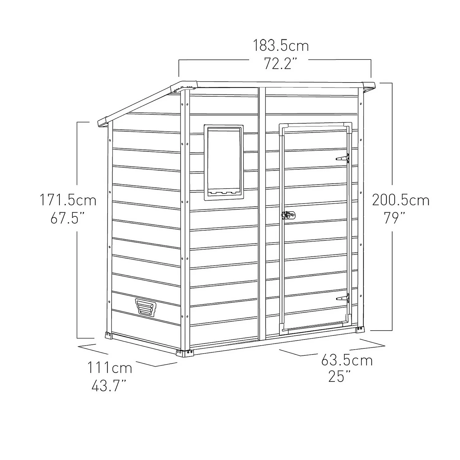Keter Manor 6 X 4ft Outdoor Garden Pent Storage Shed - Beige/Brown 12 Keter Manor 6 X 4ft Outdoor Garden Pent Storage Shed - Beige/Brown - Image 10