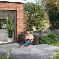 Keter Marvel Plus Outdoor Garden Storage Box 270L - Brown -Garden Care Specialty Shop 12808515 1375055071386887