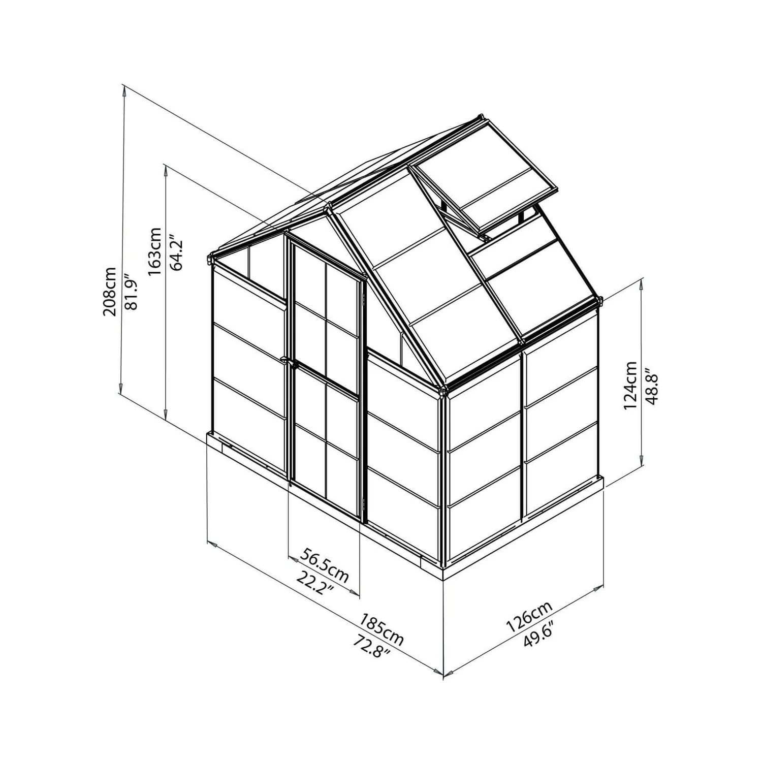 Palram 6 X 4ft Canopia Harmony Greenhouse - Silver 10 Palram 6 X 4ft Canopia Harmony Greenhouse - Silver - Image 8