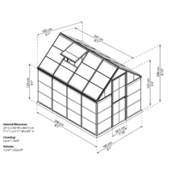 Palram 6 X 8ft Canopia Harmony Greenhouse - Green 21 Palram 6 X 8ft Canopia Harmony Greenhouse - Green -Garden Care Specialty Shop 12810587 1364833169740474