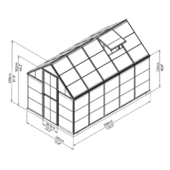 Palram 6 X 10ft Canopia Harmony Greenhouse - Silver 20 Palram 6 X 10ft Canopia Harmony Greenhouse - Silver -Garden Care Specialty Shop 12810851 9944845681741711
