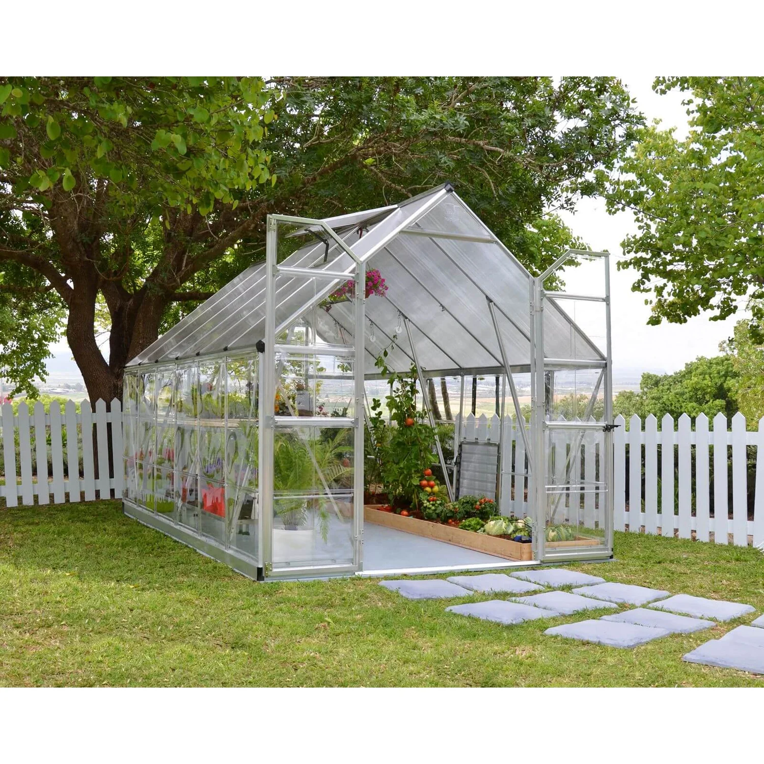 Palram 8 X 12ft Canopia Balance Greenhouse - Silver 4 Palram 8 X 12ft Canopia Balance Greenhouse - Silver - Image 2