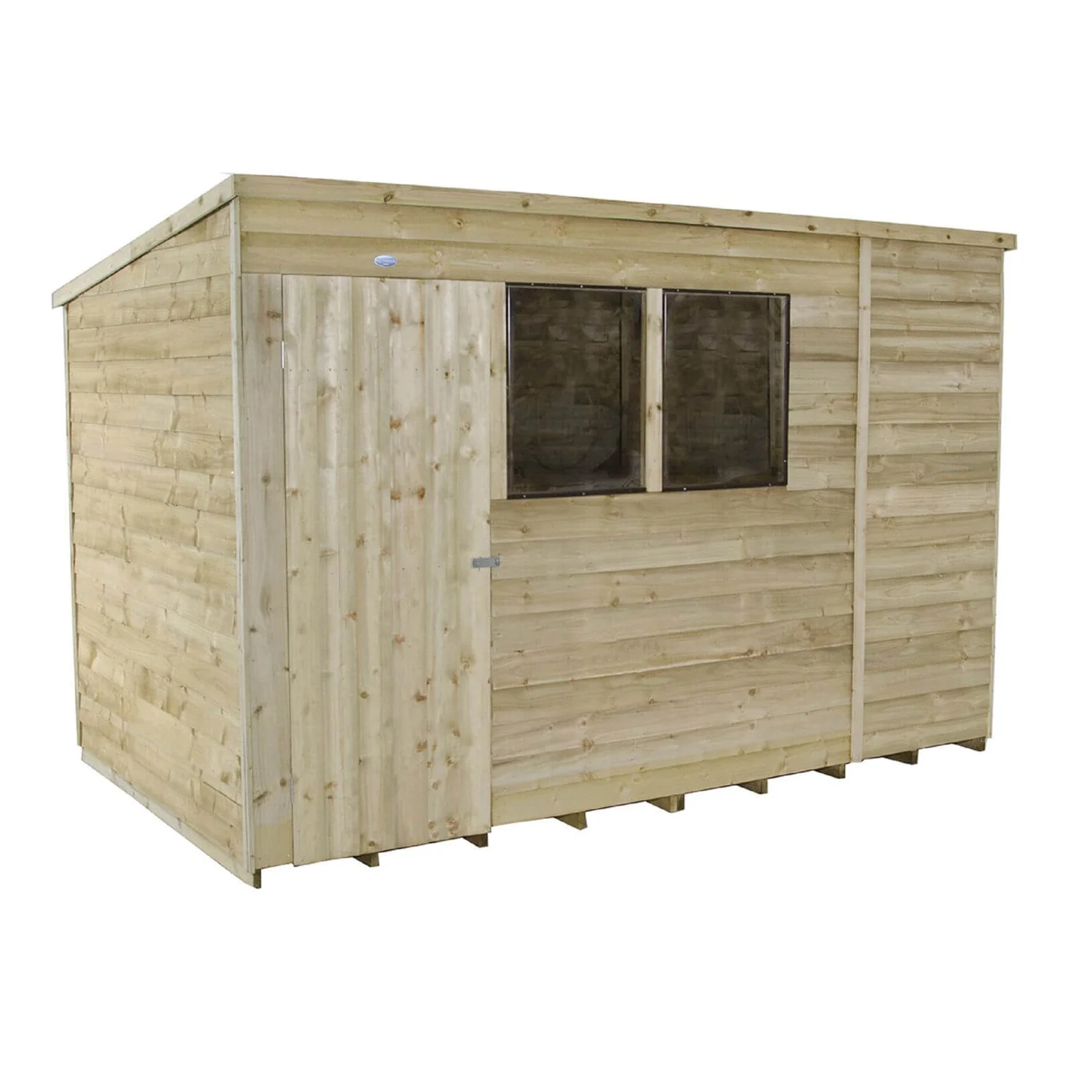 10x6ft Forest Natural Timber Overlap Pent Pressure Treated Wooden Shed 5 10x6ft Forest Natural Timber Overlap Pent Pressure Treated Wooden Shed - Image 3