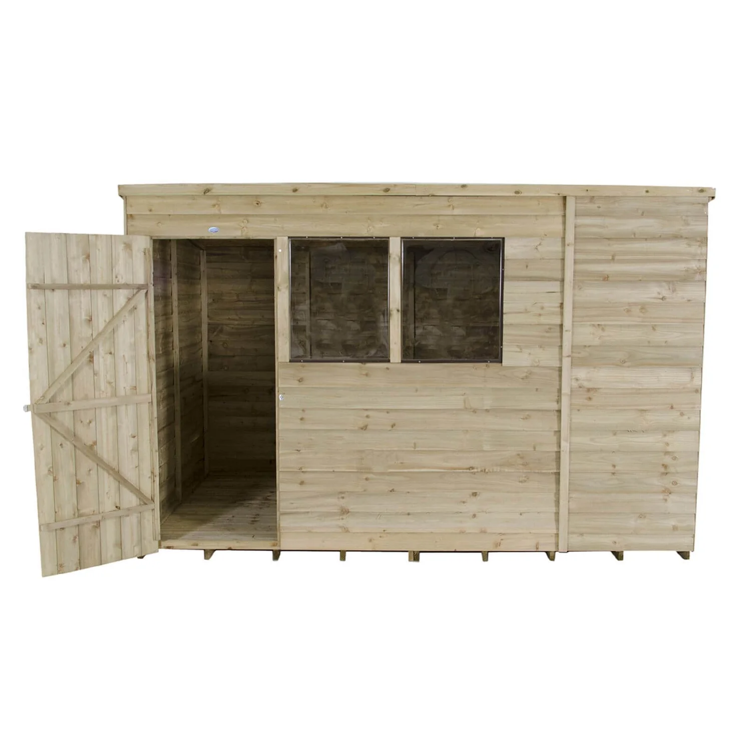 10x6ft Forest Natural Timber Overlap Pent Pressure Treated Wooden Shed 7 10x6ft Forest Natural Timber Overlap Pent Pressure Treated Wooden Shed - Image 5