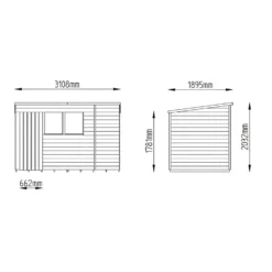 10x6ft Forest Natural Timber Overlap Pent Pressure Treated Wooden Shed 17 10x6ft Forest Natural Timber Overlap Pent Pressure Treated Wooden Shed -Garden Care Specialty Shop 12810915 9274833198595296