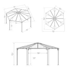 Palram - Canopia Monaco Hexagonal Garden Gazebo Grey -Garden Care Specialty Shop 12810973 2024924172811849