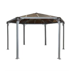 Palram - Canopia Monaco Hexagonal Garden Gazebo Grey -Garden Care Specialty Shop 12810973 4604924172771772