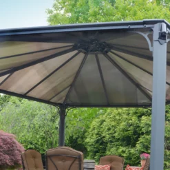 Palram - Canopia Monaco Hexagonal Garden Gazebo Grey -Garden Care Specialty Shop 12810973 6544924172961429