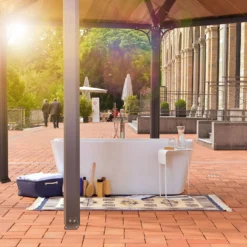 Palram - Canopia Monaco Hexagonal Garden Gazebo Grey -Garden Care Specialty Shop 12810973 6594924172899470