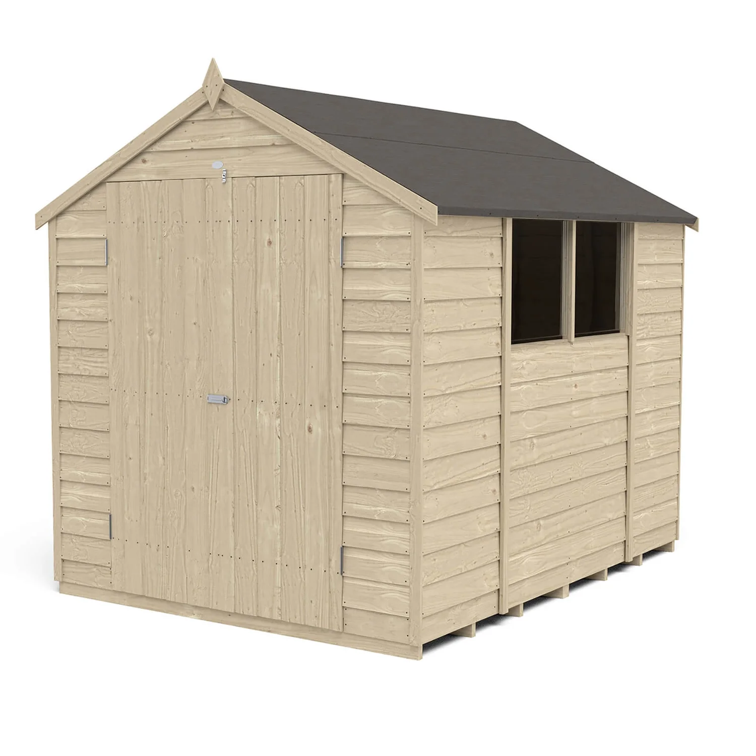 Forest 8 X 6ft Overlap Pressure Treated Apex Shed - Double Door - Incl. Installation 3 Forest 8 X 6ft Overlap Pressure Treated Apex Shed - Double Door - Incl. Installation