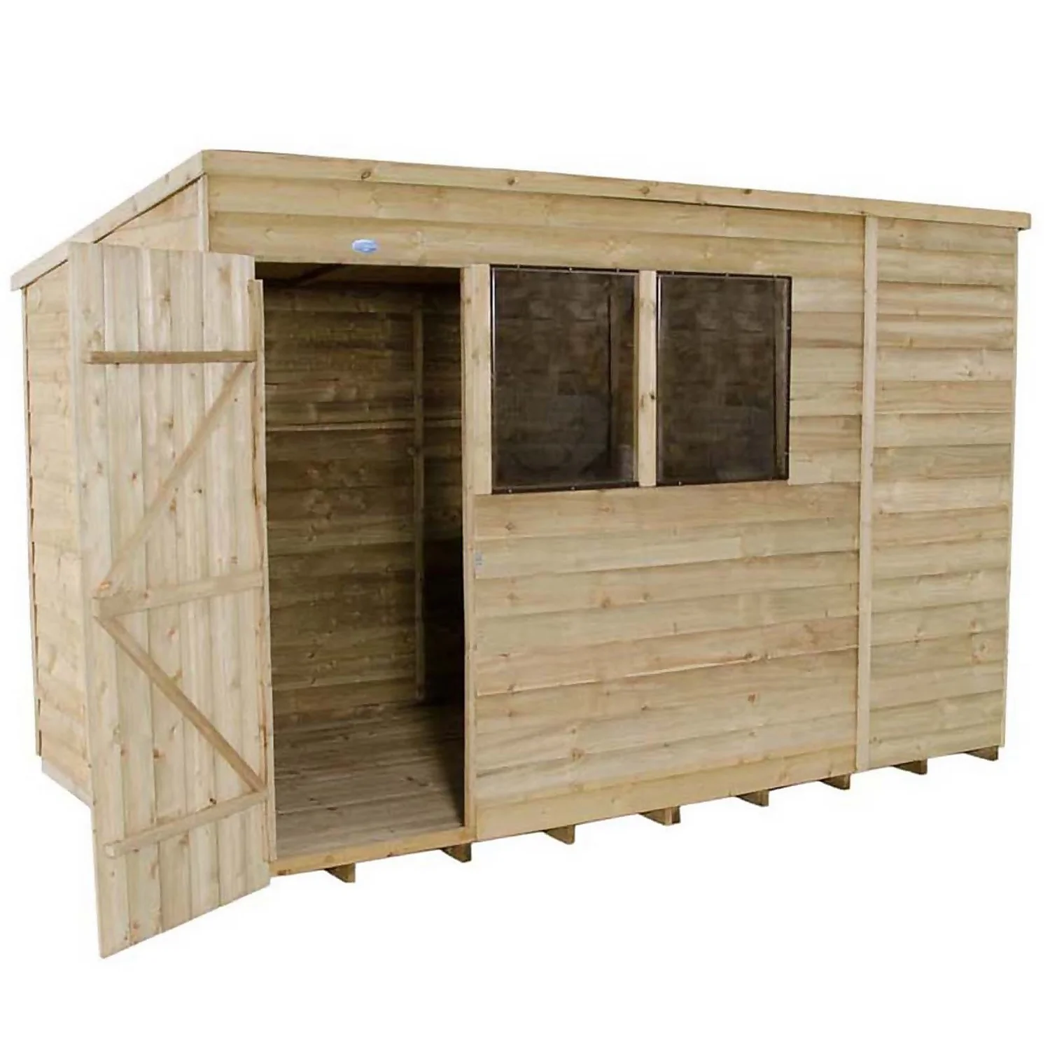 10x6ft Forest Wooden Overlap Pressure Treated Pent Shed -incl. Installation 3 10x6ft Forest Wooden Overlap Pressure Treated Pent Shed -incl. Installation