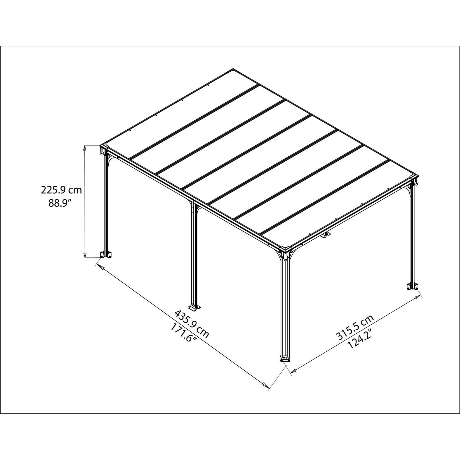 Palram - Canopia Milano 4300 Garden Gazebo Grey Bronze 10 Palram - Canopia Milano 4300 Garden Gazebo Grey Bronze - Image 8