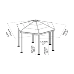 Palram - Canopia Roma Hexagonal Garden Gazebo Grey 15 Palram - Canopia Roma Hexagonal Garden Gazebo Grey -Garden Care Specialty Shop 12821930 1644833174791166