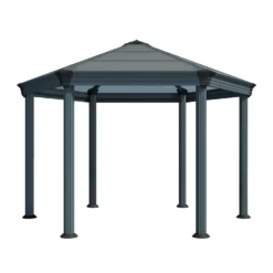 Palram - Canopia Roma Hexagonal Garden Gazebo Grey 10 Palram - Canopia Roma Hexagonal Garden Gazebo Grey -Garden Care Specialty Shop 12821930 8024833174846339