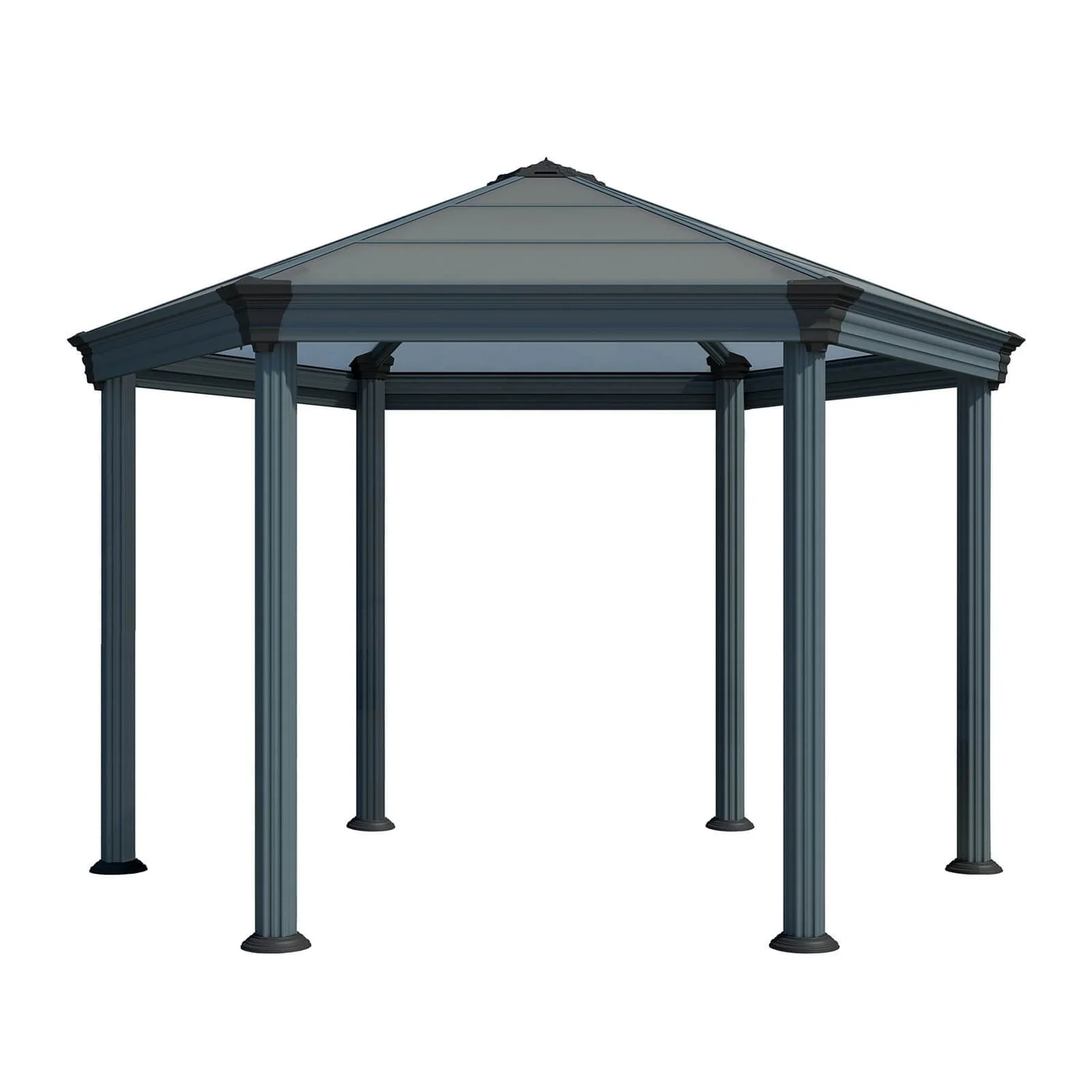 Palram - Canopia Roma Hexagonal Garden Gazebo Grey 4 Palram - Canopia Roma Hexagonal Garden Gazebo Grey - Image 2