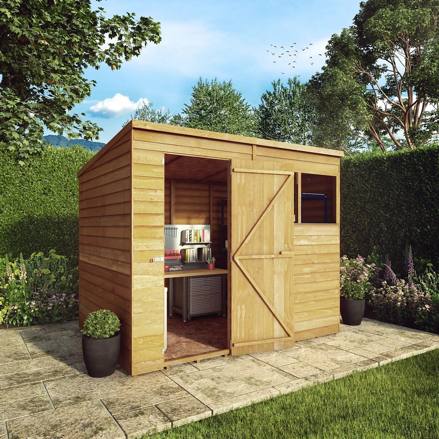 Mercia 8 X 6ft Overlap Pent Shed - Incl. Installation 4 Mercia 8 X 6ft Overlap Pent Shed - Incl. Installation - Image 2