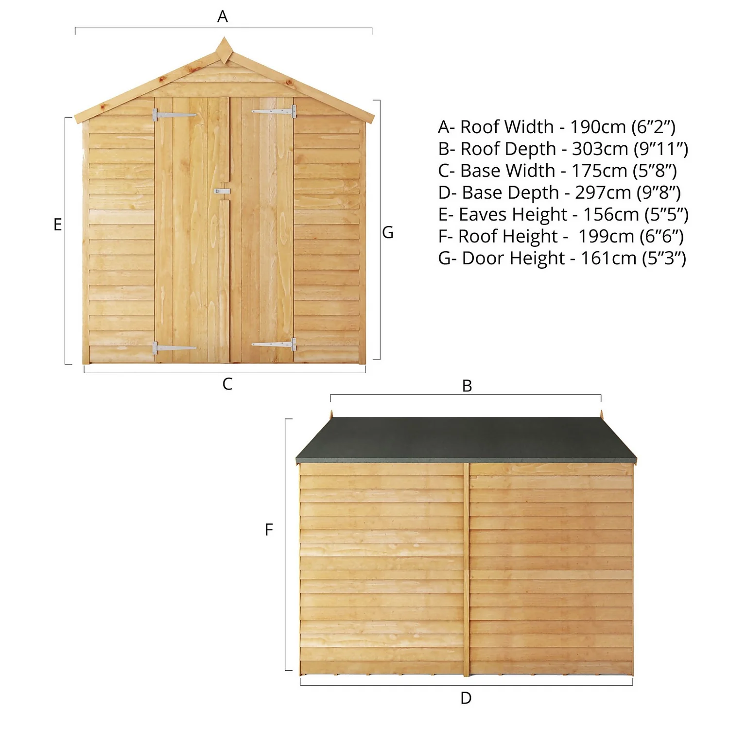 Mercia 10 X 6ft Overlap Apex Windowless Shed - Installation Included 11 Mercia 10 X 6ft Overlap Apex Windowless Shed - Installation Included - Image 9
