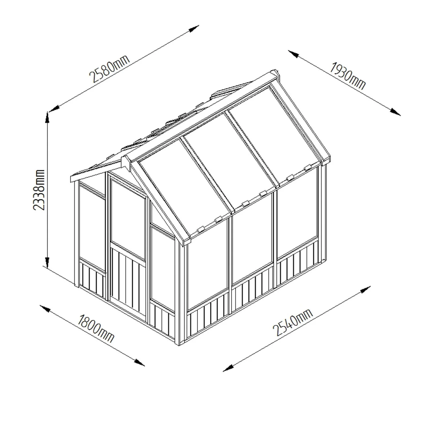 Forest 8 X 6ft Vale Greenhouse - Installation Included 8 Forest 8 X 6ft Vale Greenhouse - Installation Included - Image 6