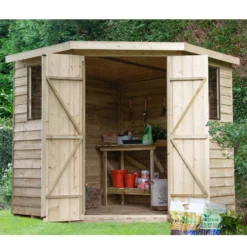 7x7ft Forest Overlap Pressure Treated Corner Shed - Incl. Installation -Garden Care Specialty Shop 12823862 5264833219272460