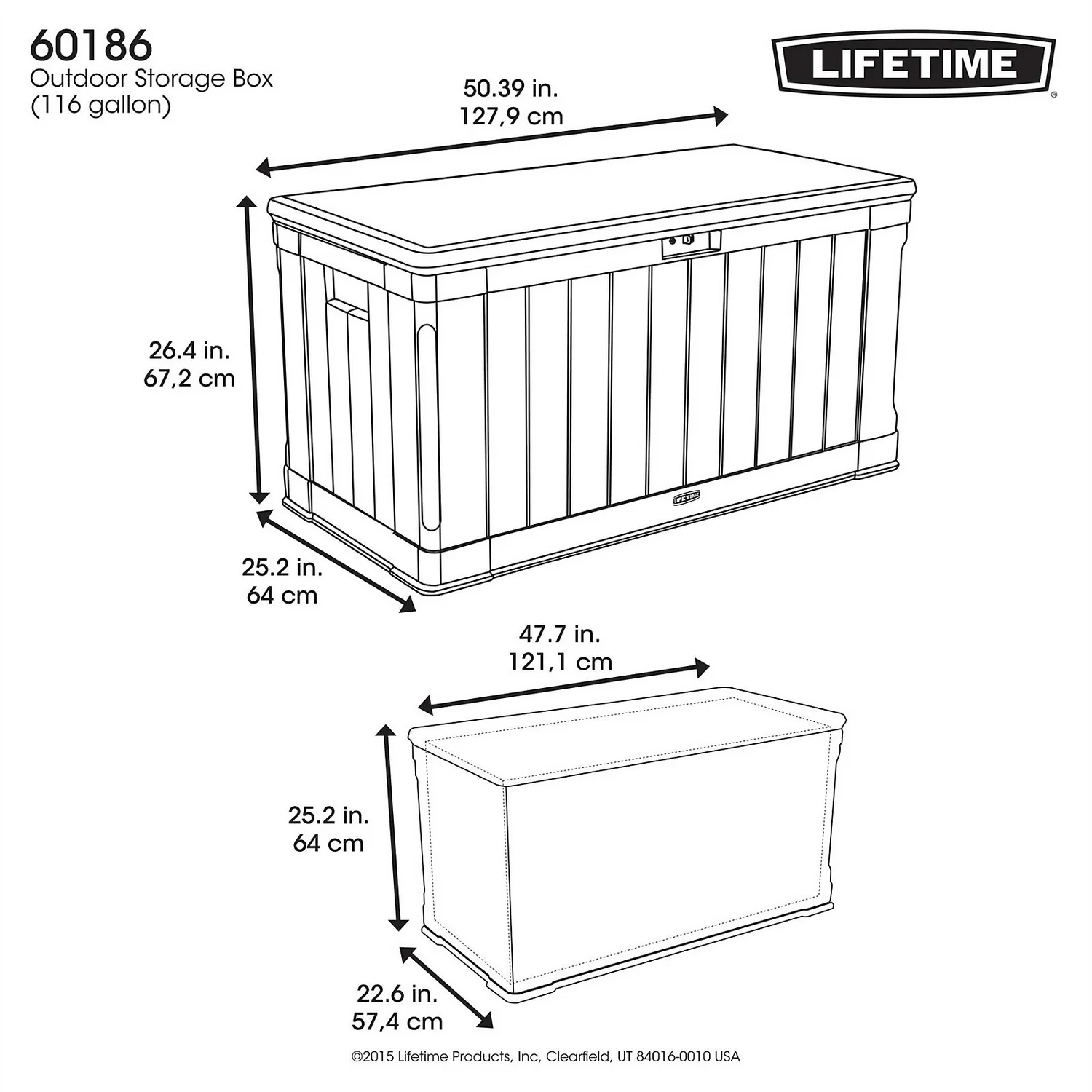 Lifetime Outdoor Plastic Garden Storage Box - 439 Litres 9 Lifetime Outdoor Plastic Garden Storage Box - 439 Litres - Image 7