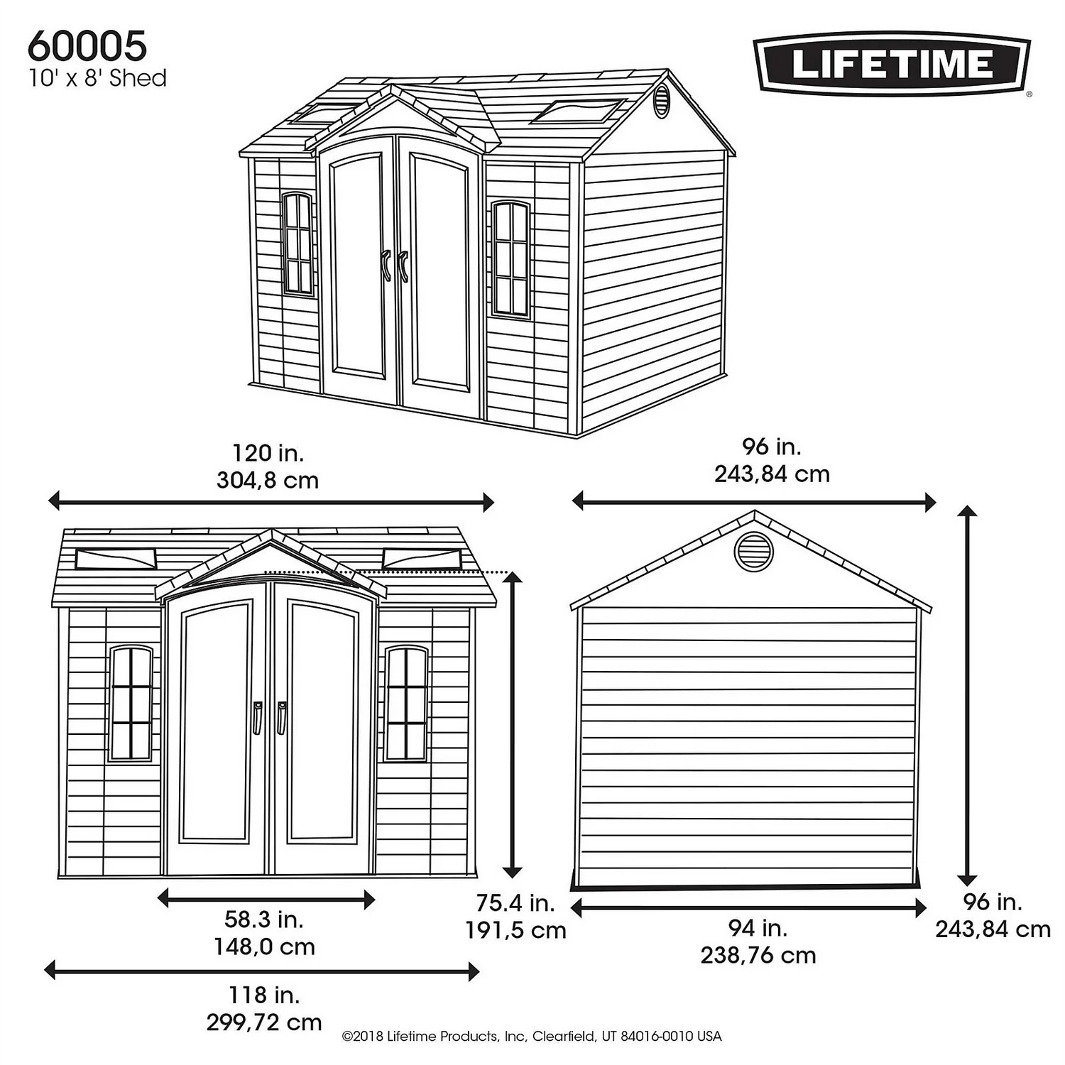 Lifetime 10 X 8ft Outdoor Storage Shed 11 Lifetime 10 X 8ft Outdoor Storage Shed - Image 9