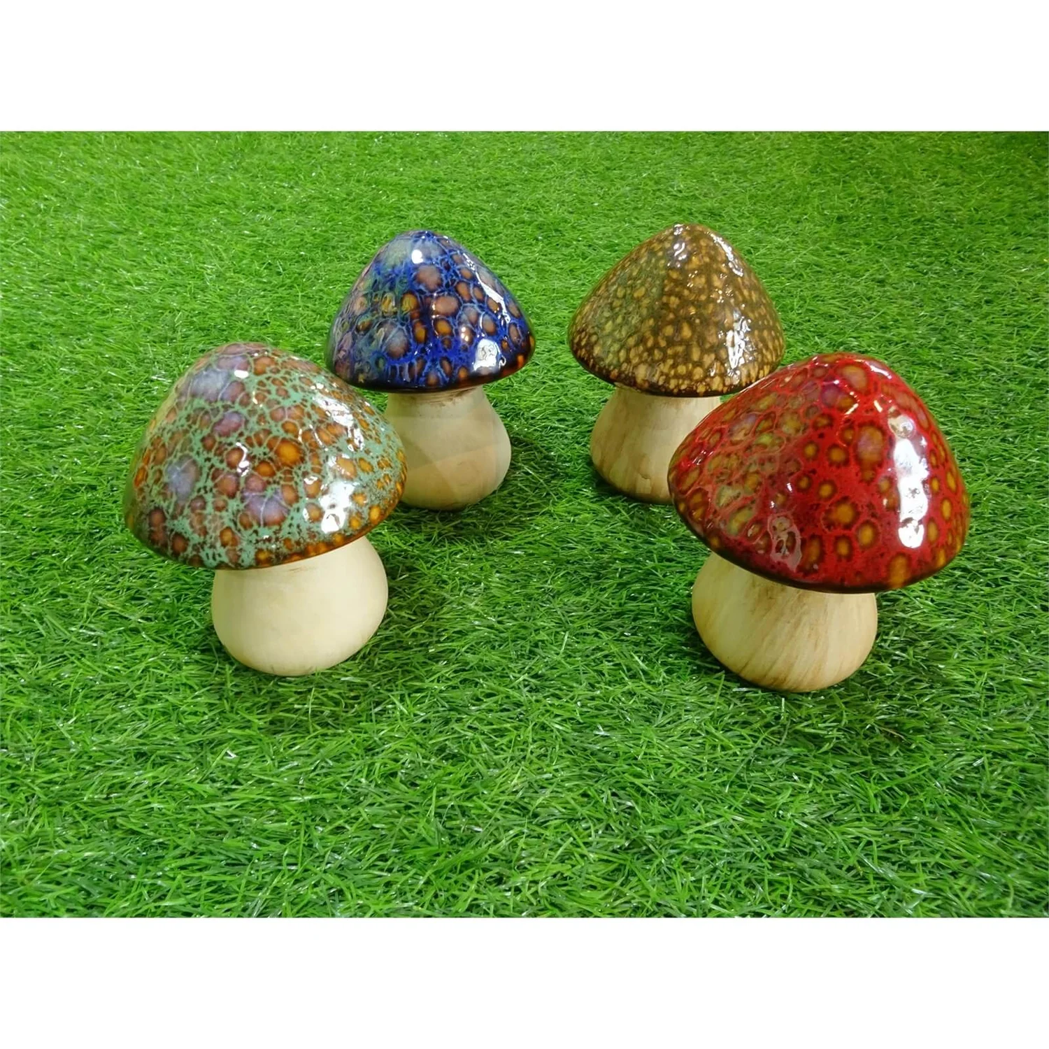 Ceramic Mushroom Garden Ornament - Small 4 Ceramic Mushroom Garden Ornament - Small - Image 2