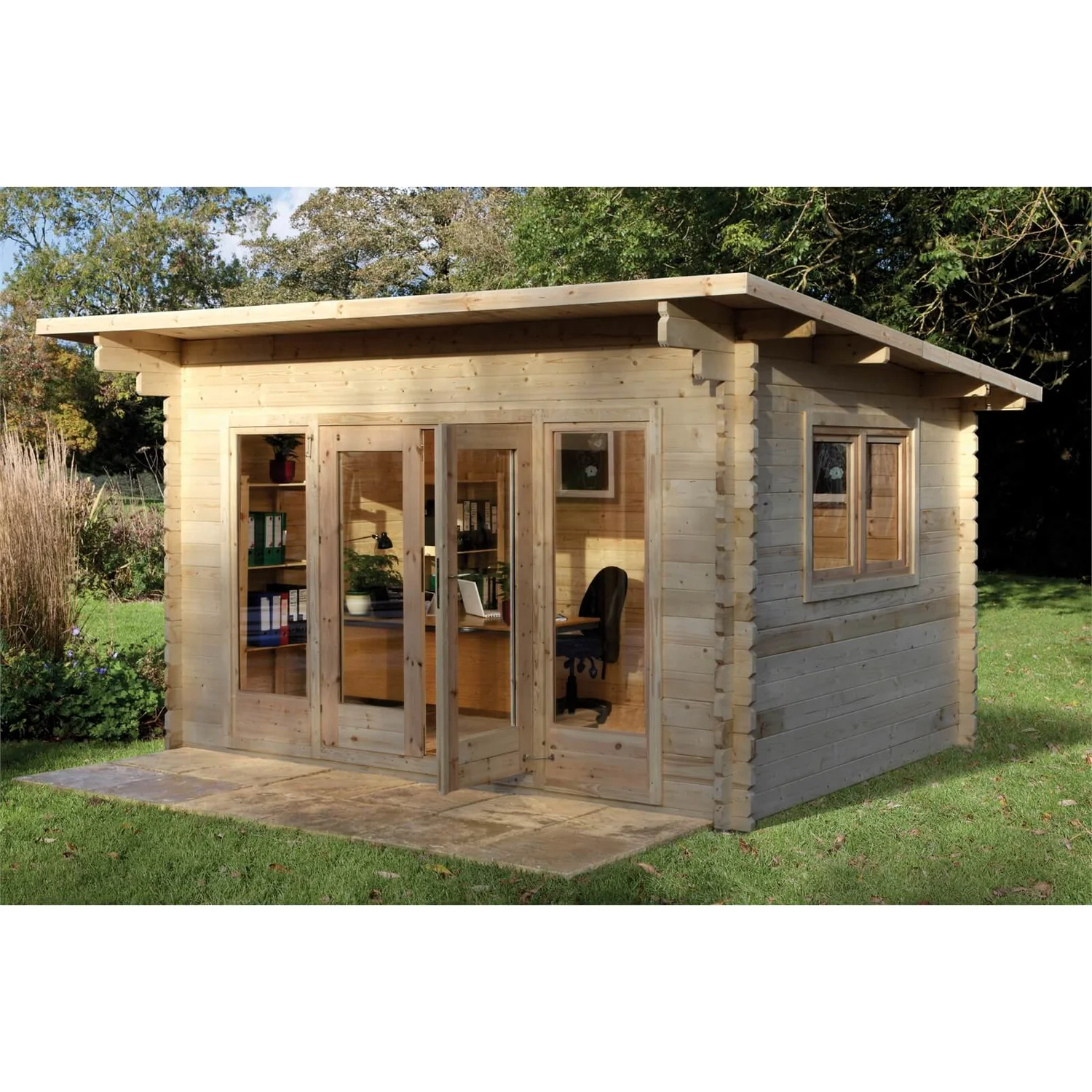 Melbury 4.0m X 3.0m Log Cabin Single Glazed 24kg Polyester Felt, No Underlay 4 Melbury 4.0m X 3.0m Log Cabin Single Glazed 24kg Polyester Felt, No Underlay - Image 2