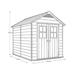 Keter Newton 7.5 X 9ft Outdoor Plastic Garden Storage Shed - Brown -Garden Care Specialty Shop 12833042 4104843484562846