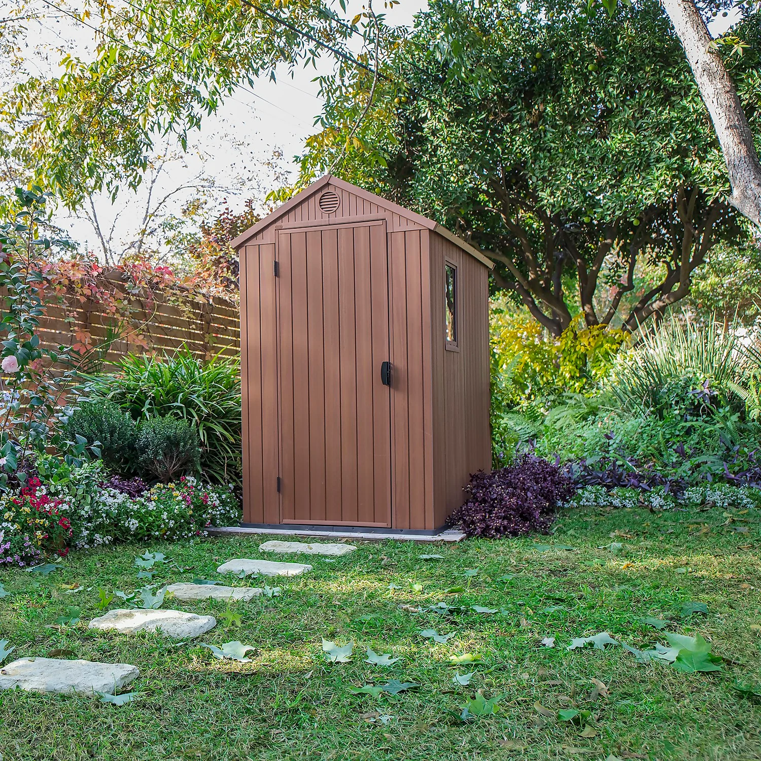 Keter Darwin 6 X 4ft Outdoor Garden Apex Storage Shed - Brown 4 Keter Darwin 6 X 4ft Outdoor Garden Apex Storage Shed - Brown - Image 2