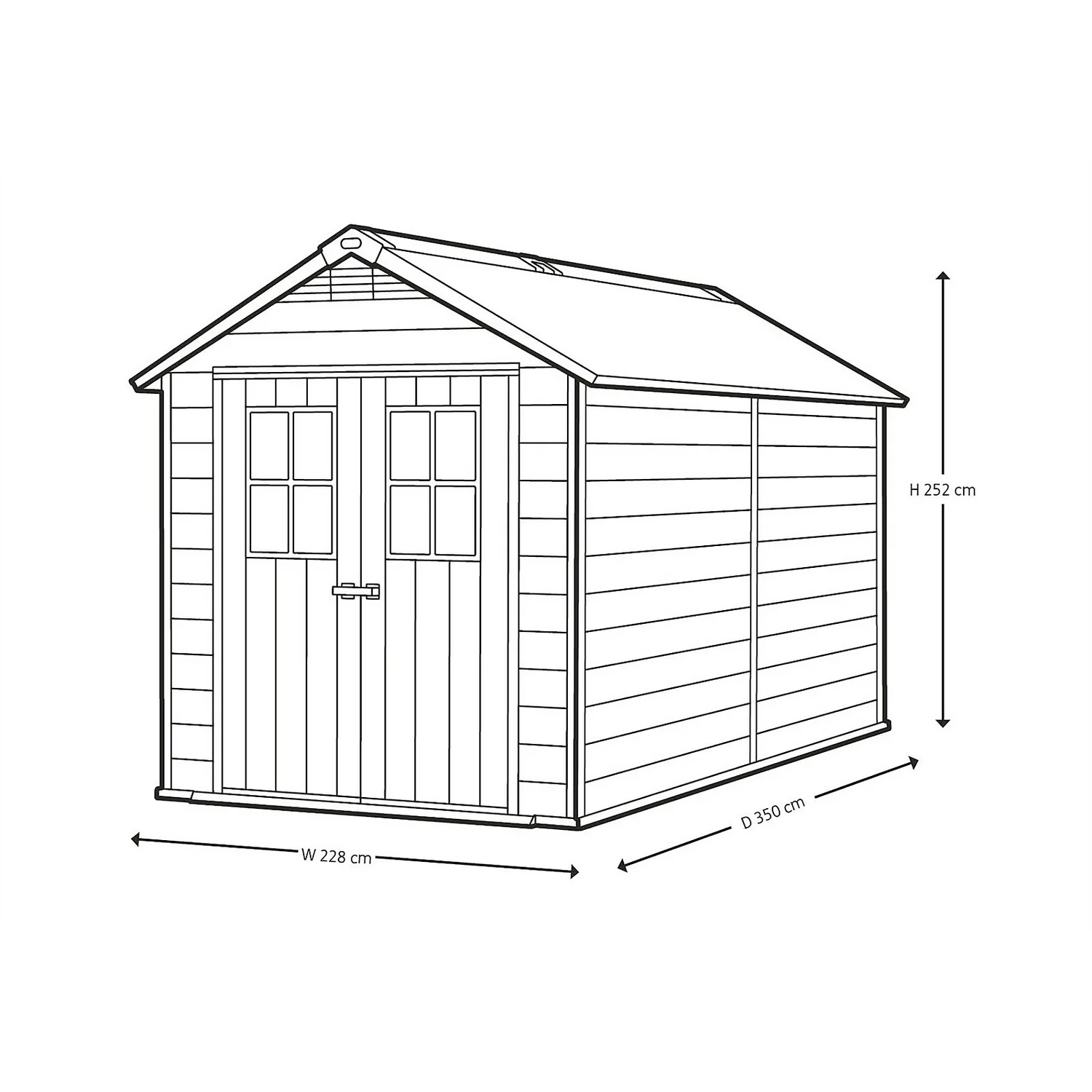 Keter Newton 7.5 X 11ft Outdoor Plastic Garden Storage Shed - Brown 5 Keter Newton 7.5 X 11ft Outdoor Plastic Garden Storage Shed - Brown - Image 3