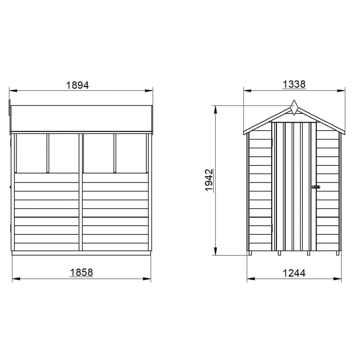 Forest 6 X 4ft Overlap Pressure Treated Apex Shed- 4 Window 11 Forest 6 X 4ft Overlap Pressure Treated Apex Shed- 4 Window - Image 9