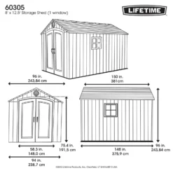Lifetime 8x12.5 Ft Rough Cut Outdoor Storage Shed -Garden Care Specialty Shop 12836583 4874833208914849