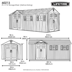 Lifetime 17.5 X 8 Ft Dual Entry Outdoor Storage Shed 17 Lifetime 17.5 X 8 Ft Dual Entry Outdoor Storage Shed -Garden Care Specialty Shop 12836595 2485012583902295