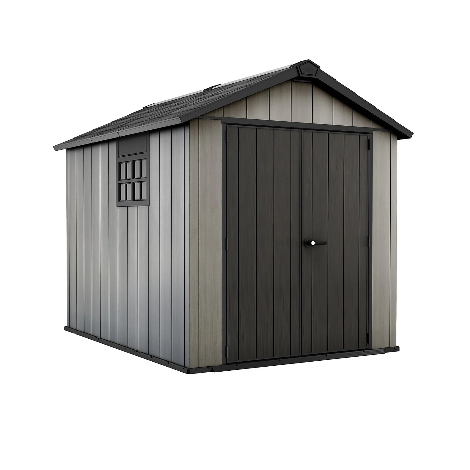 Keter Oakland 7.5 X 9ft Outdoor Garden Apex Storage Shed - Grey 3 Keter Oakland 7.5 X 9ft Outdoor Garden Apex Storage Shed - Grey
