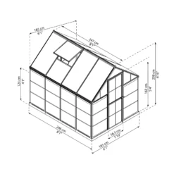 Palram Canopia Hybrid 6 X 8ft Greenhouse - Silver 11 Palram Canopia Hybrid 6 X 8ft Greenhouse - Silver -Garden Care Specialty Shop 12877507 1214853165593635