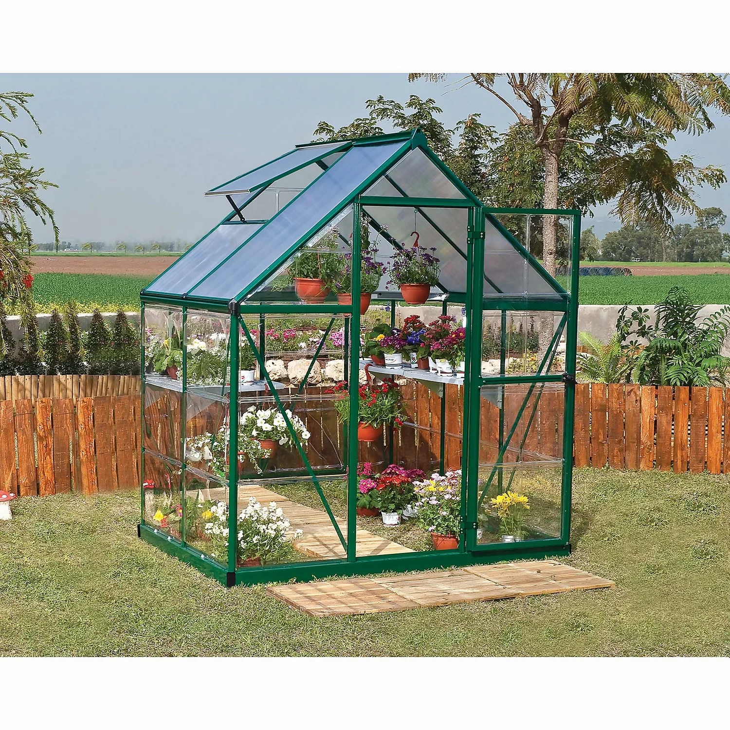 Palram Canopia Hybrid 6 X 4ft Green Greenhouse 4 Palram Canopia Hybrid 6 X 4ft Green Greenhouse - Image 2