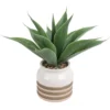 Artificial Aloe Vera In Striped Pot -Garden Care Specialty Shop 12879278 1514858347835197