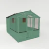 Country Living Grassthorpe 10 X 6ft Traditional Apex Greenhouse Combi Shed Painted + Installation - Aurora Green