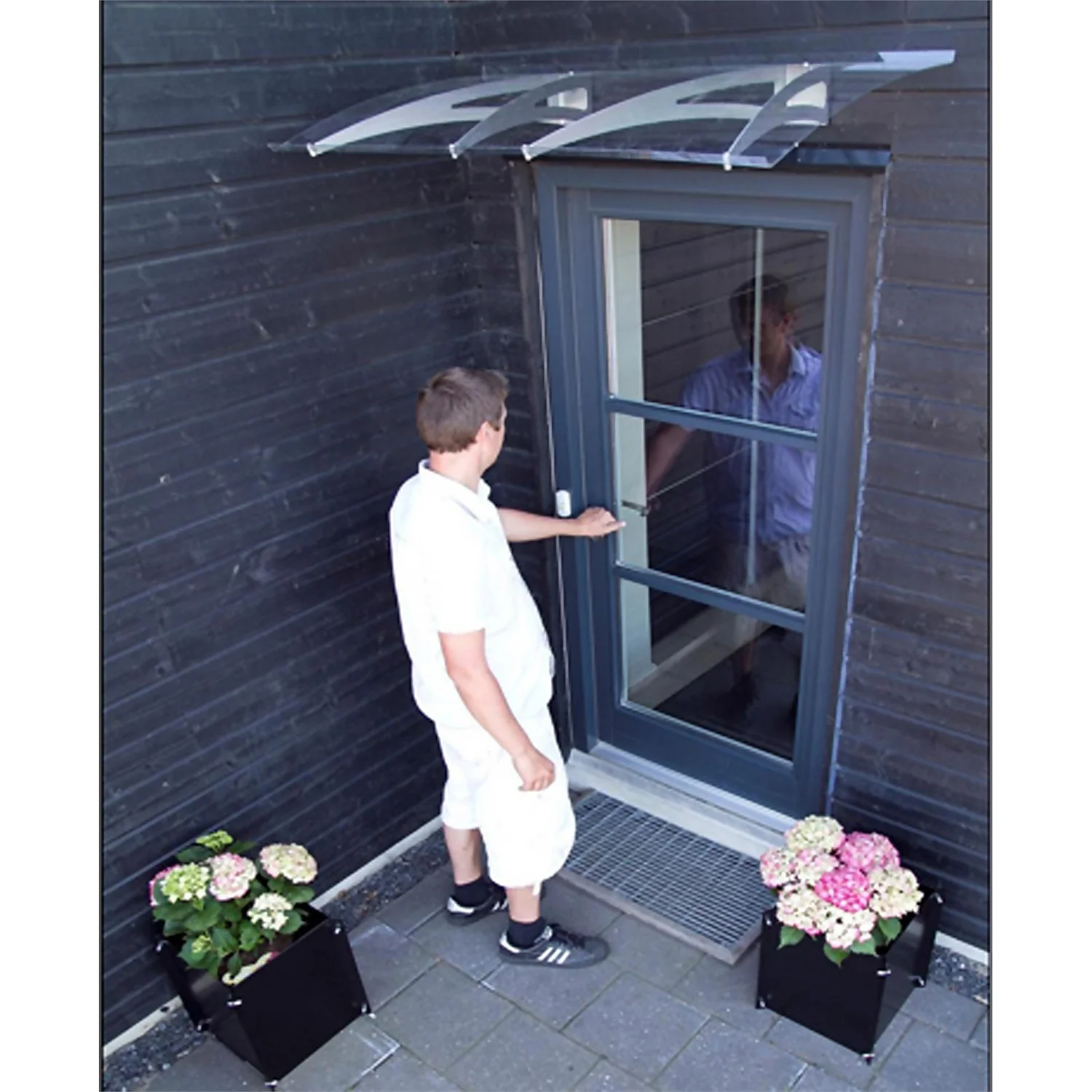 None Cambridge 1200X700 Silver Door Canopy 5 None Cambridge 1200X700 Silver Door Canopy - Image 3