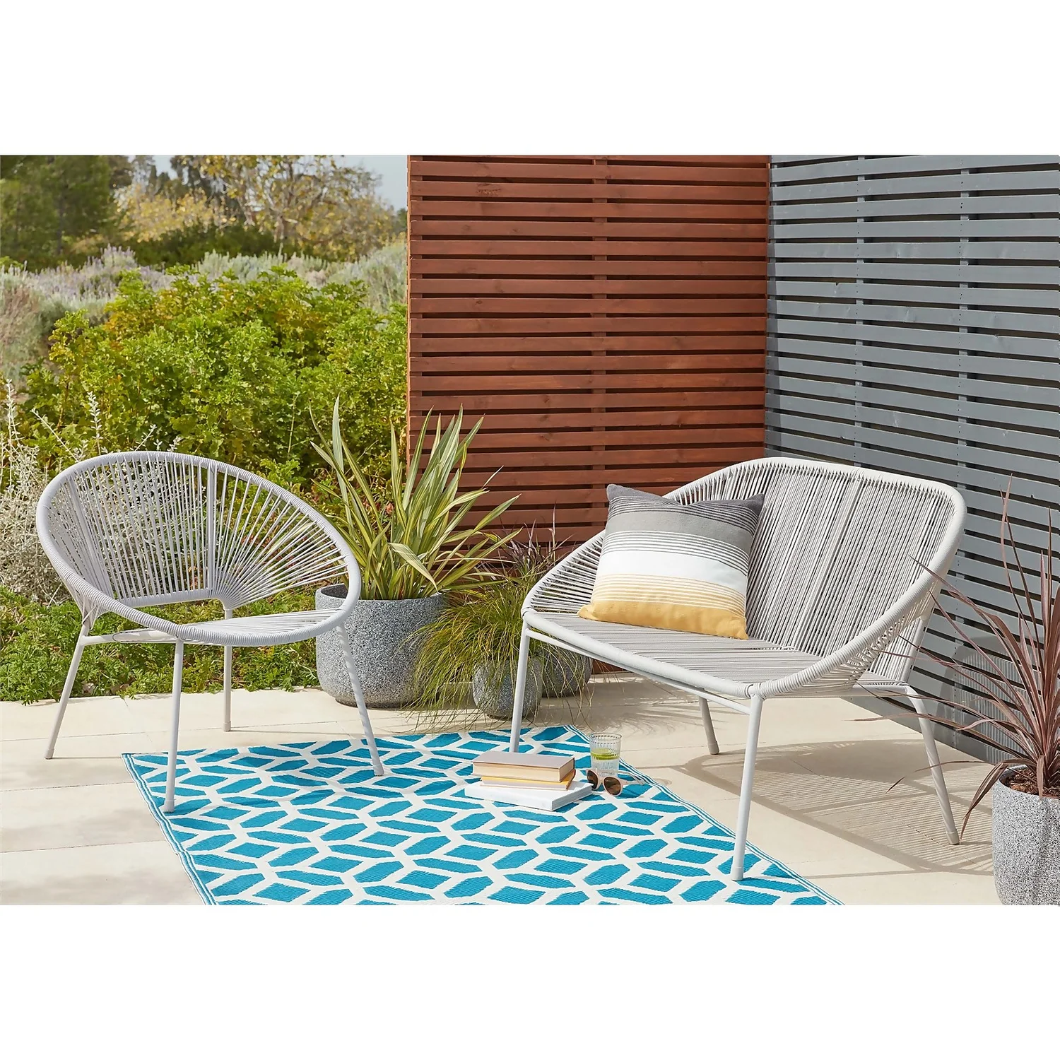 Homebase Acapulco 2 Seater Garden Bench - Grey 4 Homebase Acapulco 2 Seater Garden Bench - Grey - Image 2
