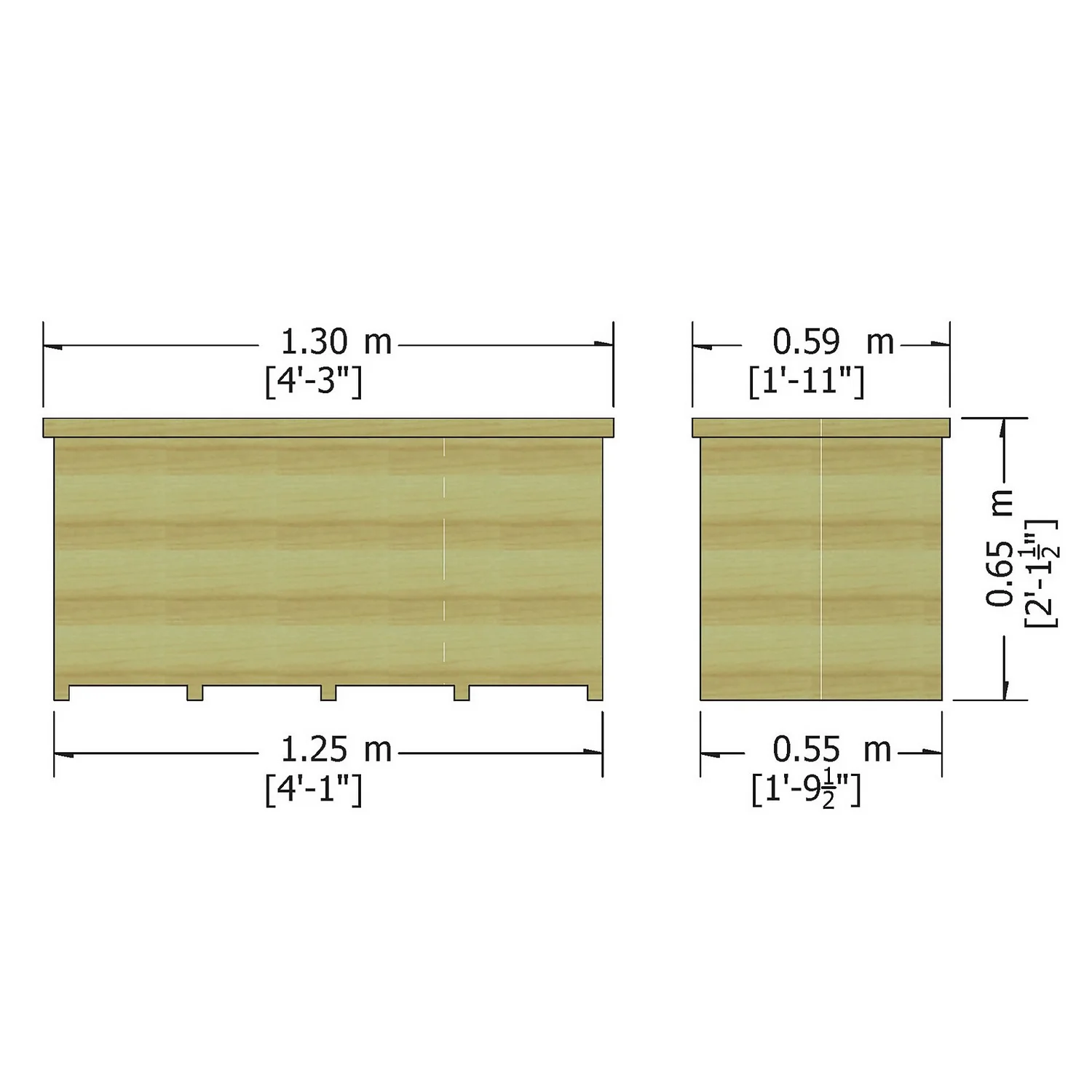 Shire Tongue & Groove Wooden Storage Box - 4x2ft 7 Shire Tongue & Groove Wooden Storage Box - 4x2ft - Image 5