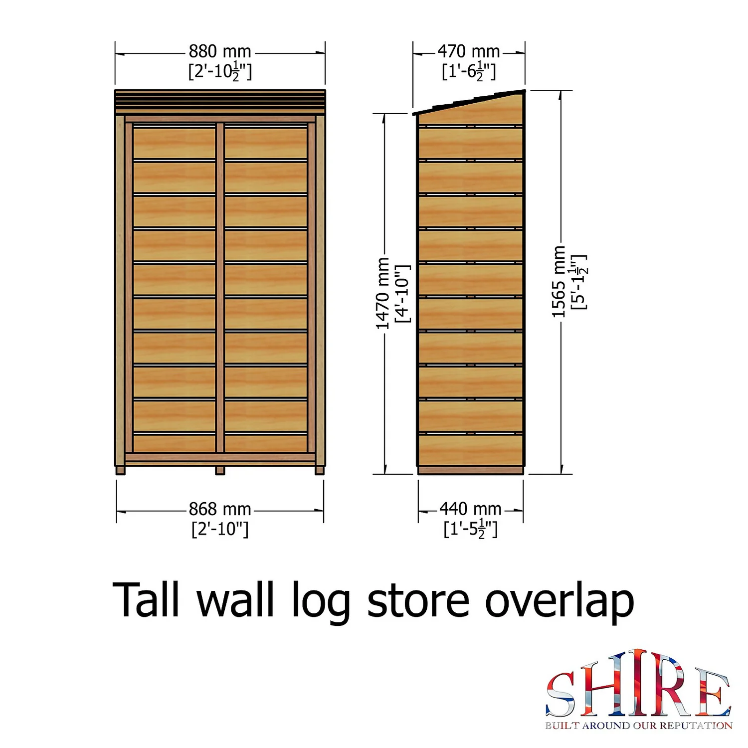 Shire Tall Wall Log Store - 3x1.5ft 9 Shire Tall Wall Log Store - 3x1.5ft - Image 7