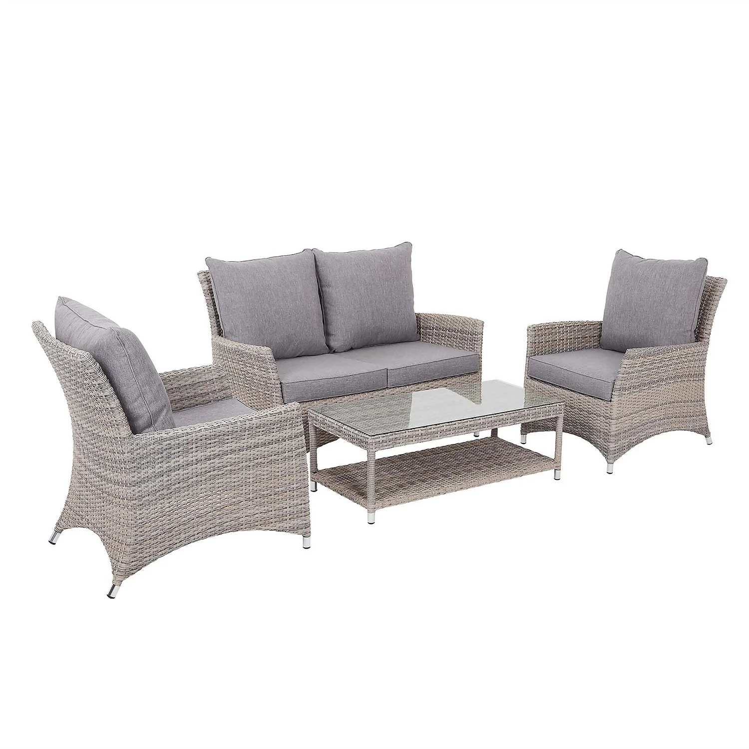 Florence 4 Seater Grey Rattan Garden Sofa Set 6 Florence 4 Seater Grey Rattan Garden Sofa Set - Image 4