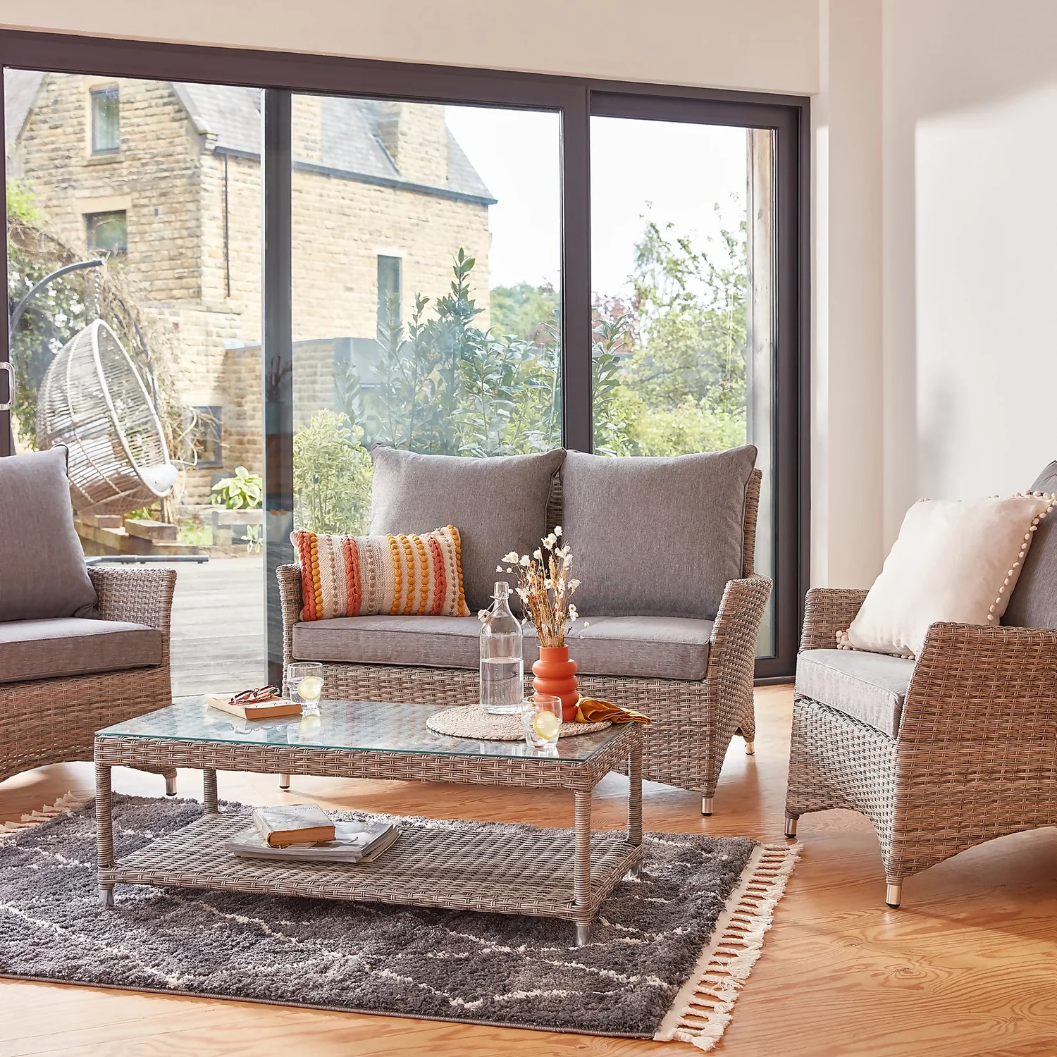 Florence 4 Seater Grey Rattan Garden Sofa Set 4 Florence 4 Seater Grey Rattan Garden Sofa Set - Image 2