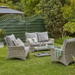 Florence 4 Seater Grey Rattan Garden Sofa Set