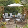 Rowly 6 Seater Garden Dining Set With Parasol -Garden Care Specialty Shop 12887808 8875027610824553