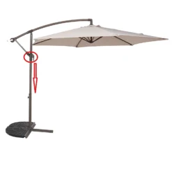 3m Overhanging Parasol - Dark Grey 12 3m Overhanging Parasol - Dark Grey -Garden Care Specialty Shop 12888567 1484966185560340