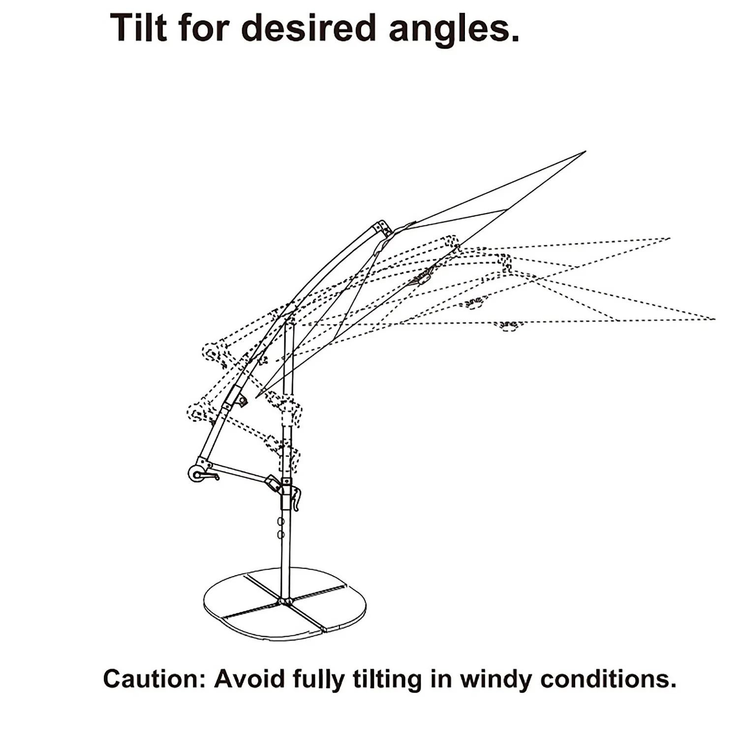 3m Overhanging Parasol - Dark Grey 8 3m Overhanging Parasol - Dark Grey - Image 6