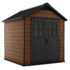 Keter Newton 7.5 X 7ft Outdoor Plastic Garden Storage Shed - Brown